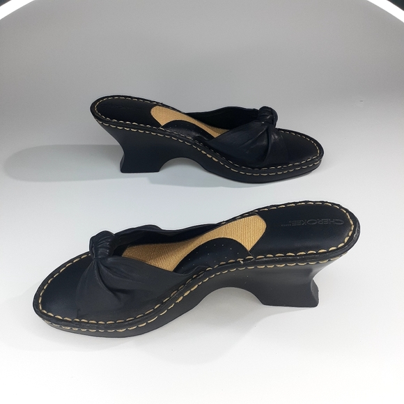 Women's Black  Leather Slip On  Open Toe by Cherokee  Size 10. - Picture 6 of 12